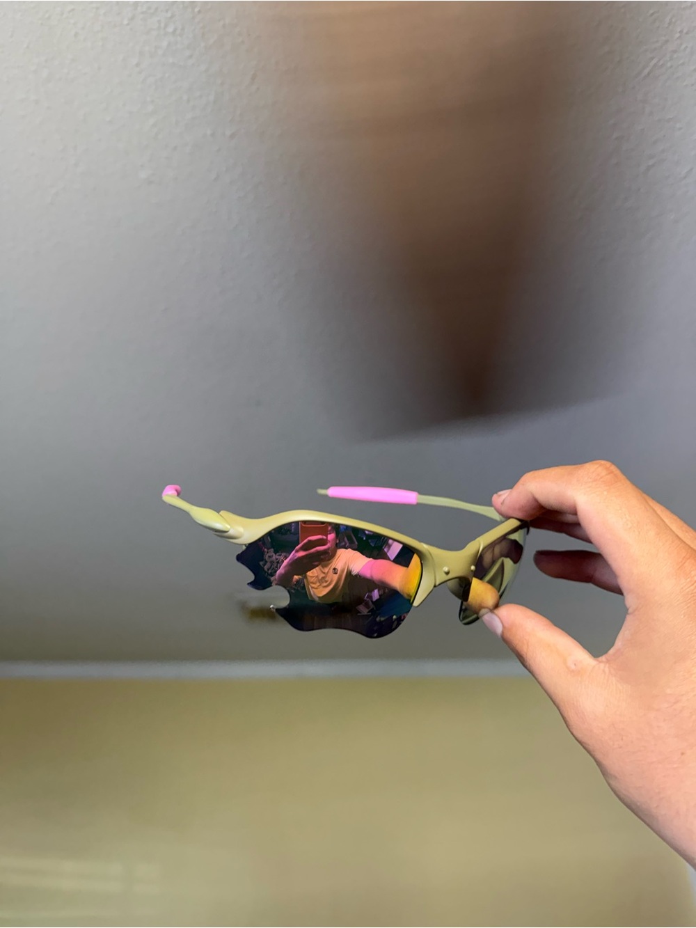Olive Green and Pink Sport Oakleys Accessory Sunglass Lenses